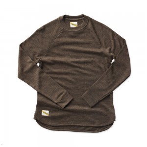 Tracksmith Downeaster Crew Coffee Heather USA | CRQ-943051