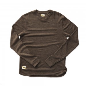 Tracksmith Downeaster Crew Coffee Heather USA | HMC-183620