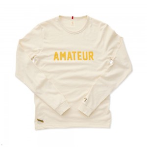 Tracksmith Grayboy Long Sleeve Amateur Ivory/Yellow USA | MCL-169478