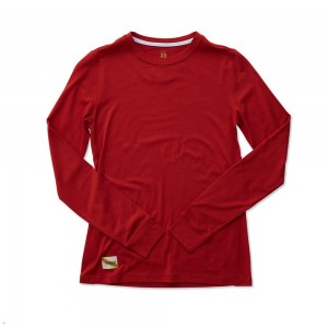 Tracksmith Harrier Long Sleeve Scarlet USA | AWJ-048593