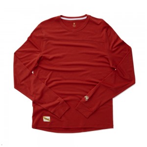 Tracksmith Harrier Long Sleeve Scarlet USA | WGU-275069