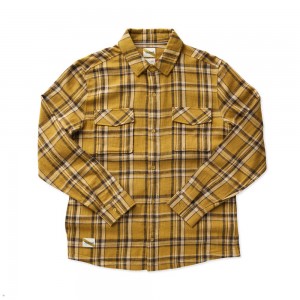 Tracksmith New England Flannel Amber Plaid USA | BLY-130286