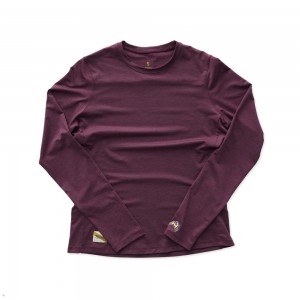 Tracksmith Session Long Sleeve Burgundy USA | UGD-923415