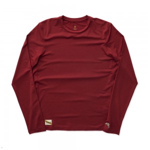 Tracksmith Session Long Sleeve Red USA | JIE-476328