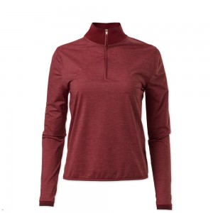 Tracksmith Session Quarter Zip Crimson USA | TKB-729846