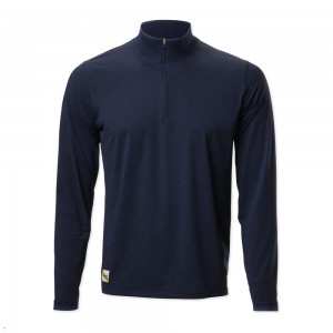 Tracksmith Session Quarter Zip Navy USA | SIP-489106