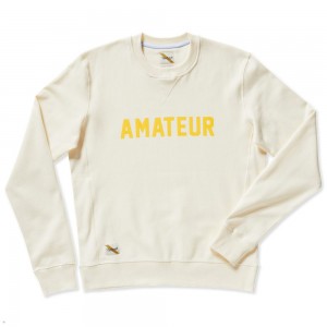 Tracksmith Trackhouse Crew Amateur Ivory/Yellow USA | ZTY-219073