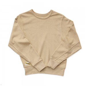 Tracksmith Trackhouse Midweight Crew Latte USA | SER-402378