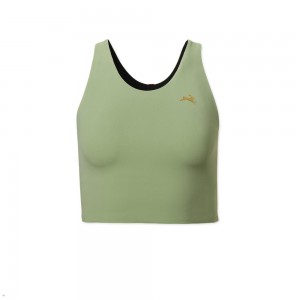 Tracksmith Turnover Crop Olive USA | ECH-541208