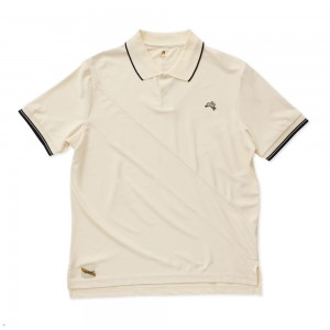 Tracksmith Van Cortlandt Polo Ivory/Black USA | VUT-379824