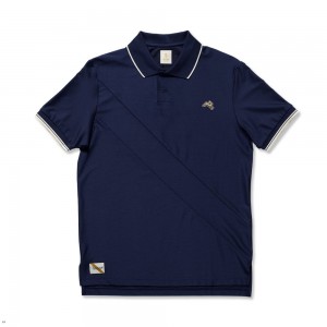 Tracksmith Van Cortlandt Polo Navy USA | MRT-238546