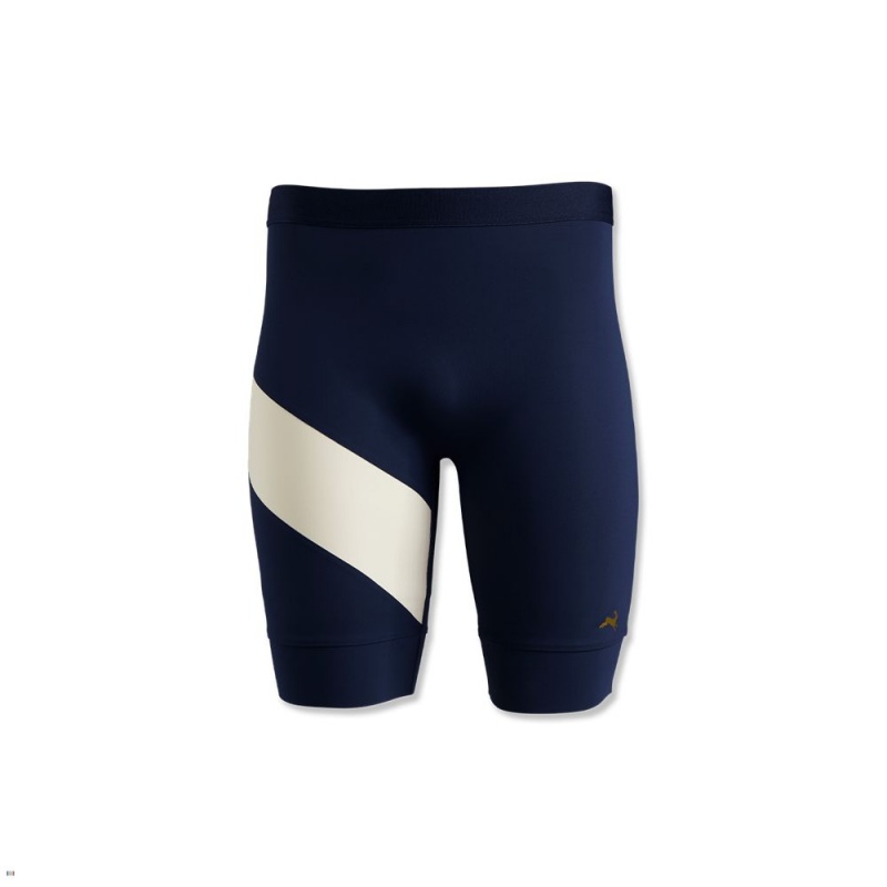 Tracksmith Allston Half Navy White USA | KLE-691087