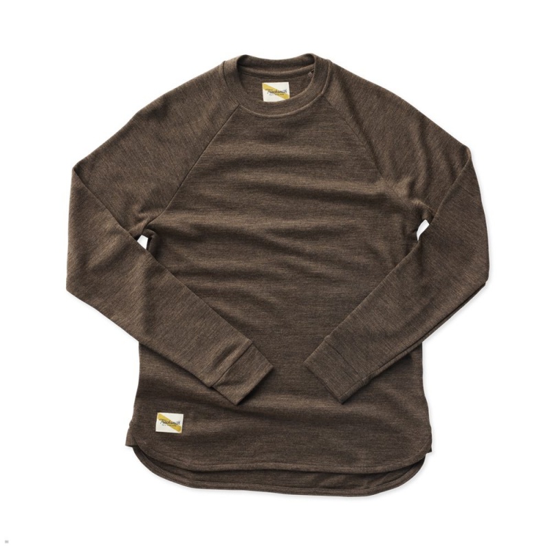 Tracksmith Downeaster Crew Coffee Heather USA | CRQ-943051