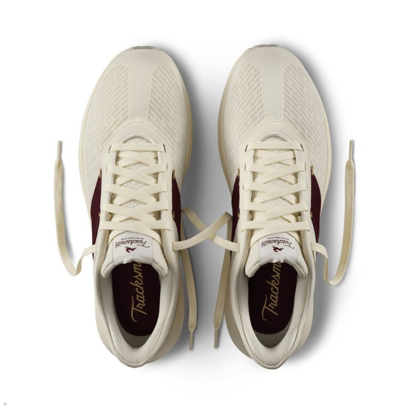 Tracksmith Eliot Runner Ivory/Wine USA | YAV-516370