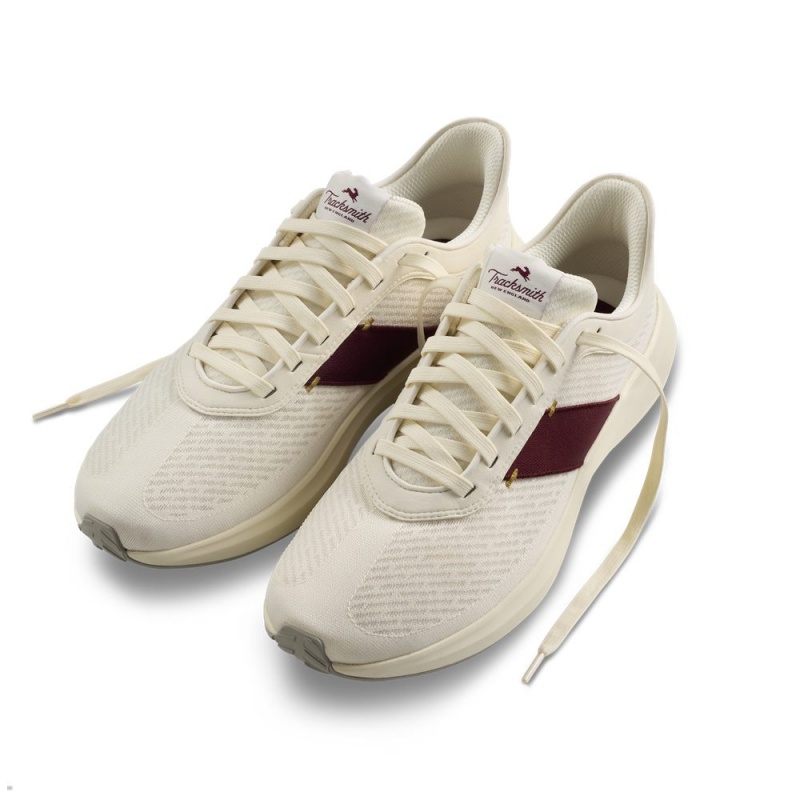 Tracksmith Eliot Runner Ivory/Wine USA | YAV-516370