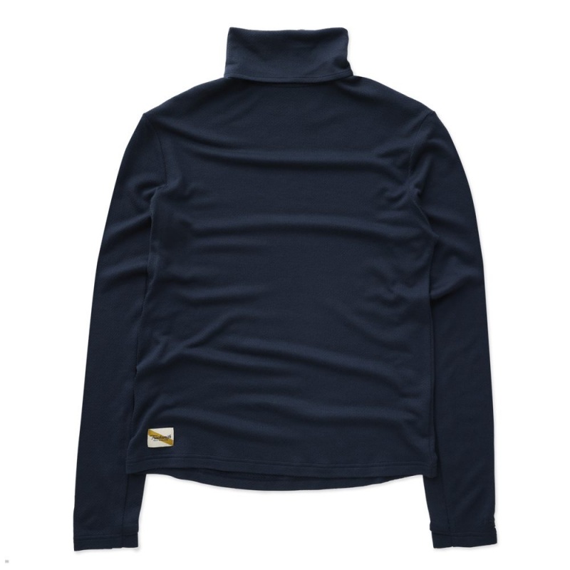 Tracksmith Fells Turtleneck Blueberry USA | FYK-657231