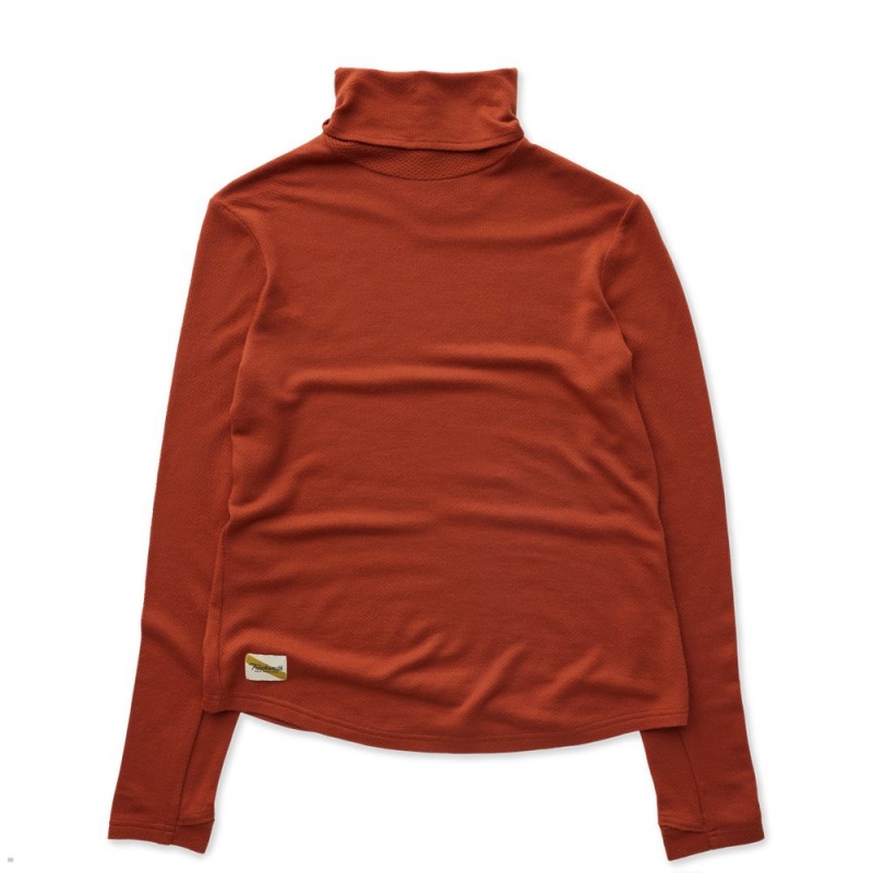 Tracksmith Fells Turtleneck Brick Red USA | CXR-740685