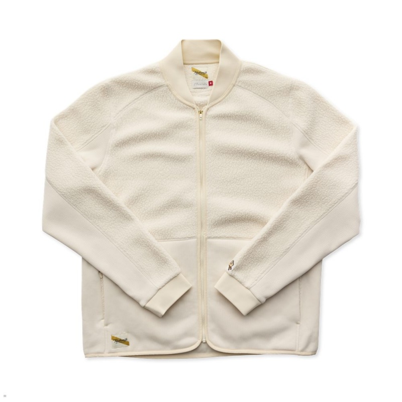 Tracksmith Fens Fleece Ivory USA | ATD-791264