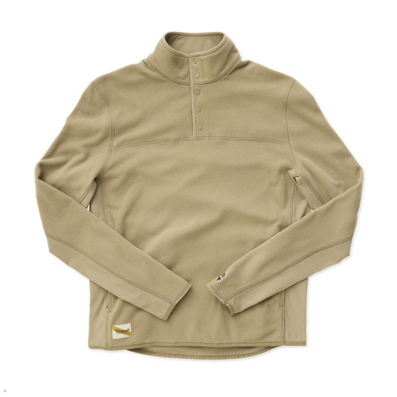 Tracksmith Franklin Quarter Snap Taupe USA | ZEM-704298