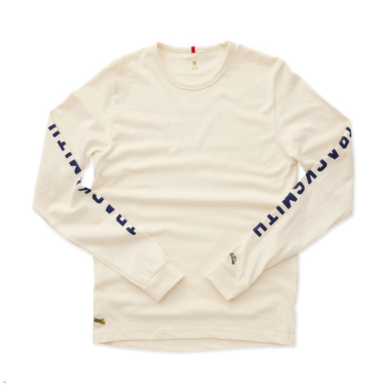 Tracksmith Grayboy Long Sleeve Ivory USA | BLR-583406