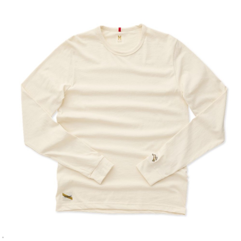 Tracksmith Grayboy Long Sleeve Ivory USA | LJZ-342197