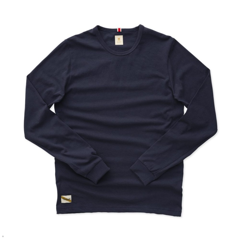 Tracksmith Grayboy Long Sleeve Navy USA | VKO-321905