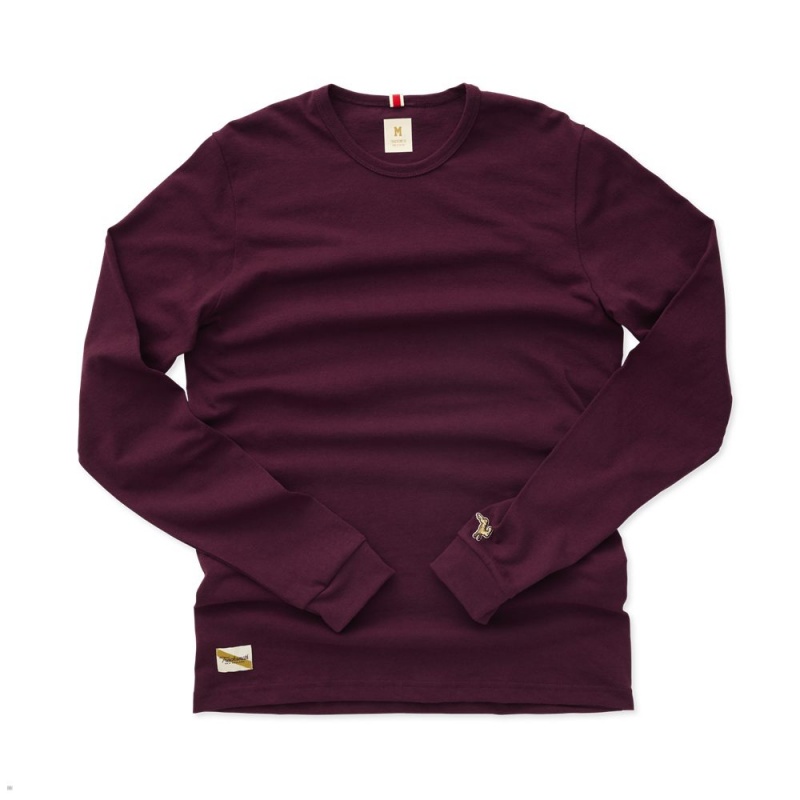 Tracksmith Grayboy Long Sleeve Wine USA | AHU-079562