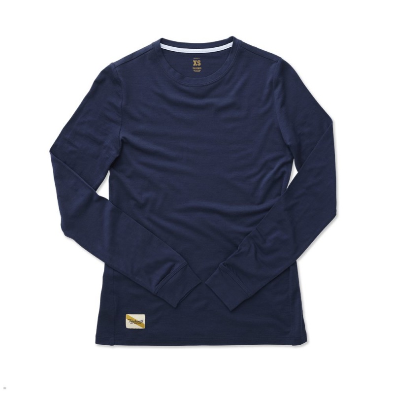 Tracksmith Harrier Long Sleeve Navy USA | DAP-572130