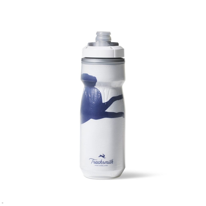 Tracksmith Insulated Water Bottle Navy/Ivory USA | ZTN-891326