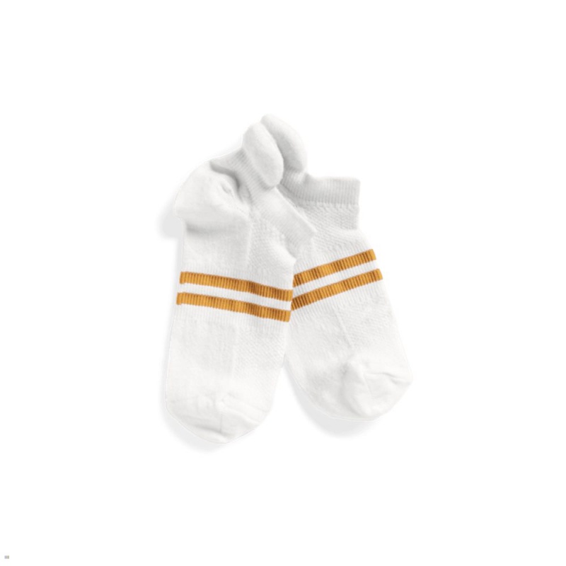 Tracksmith Merino No Show White/Gold USA | RQJ-137498