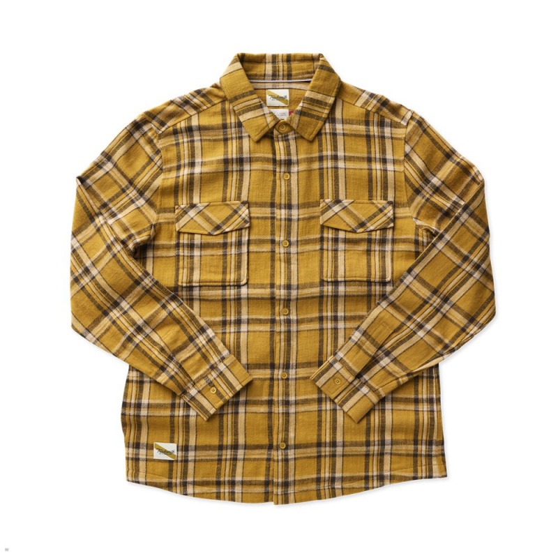 Tracksmith New England Flannel Amber Plaid USA | QEM-749623