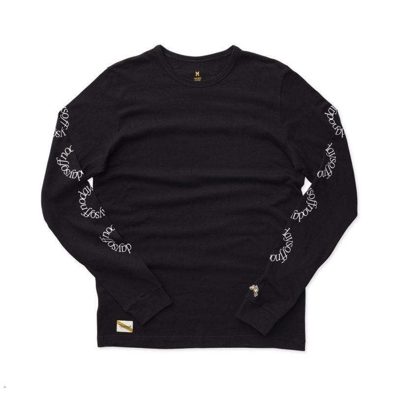 Tracksmith No Days Off Long Sleeve Black USA | SDP-429875