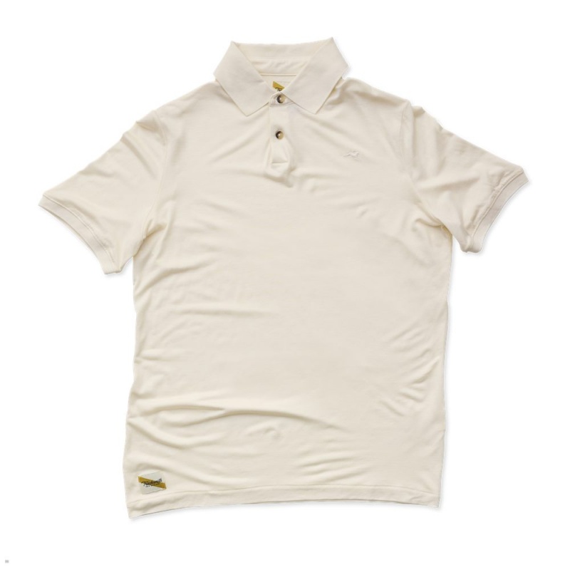 Tracksmith Rapid Transit Polo Ivory USA | QVB-463170