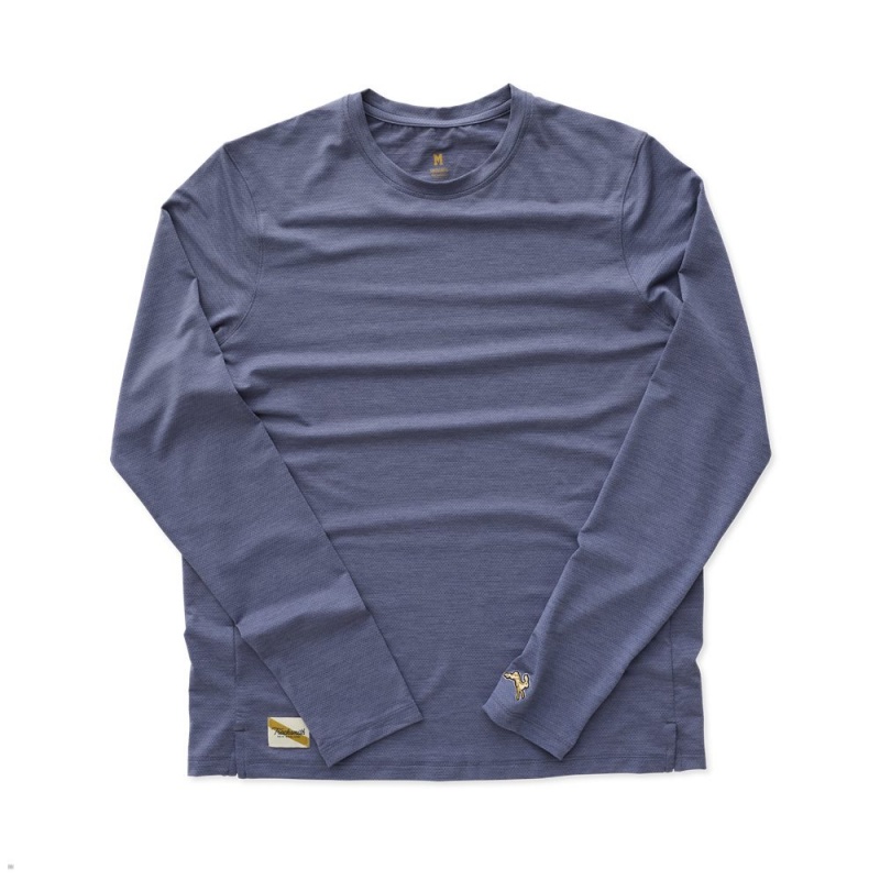 Tracksmith Session Long Sleeve Blue USA | OZS-089217