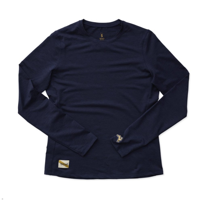 Tracksmith Session Long Sleeve Navy USA | HUD-369087