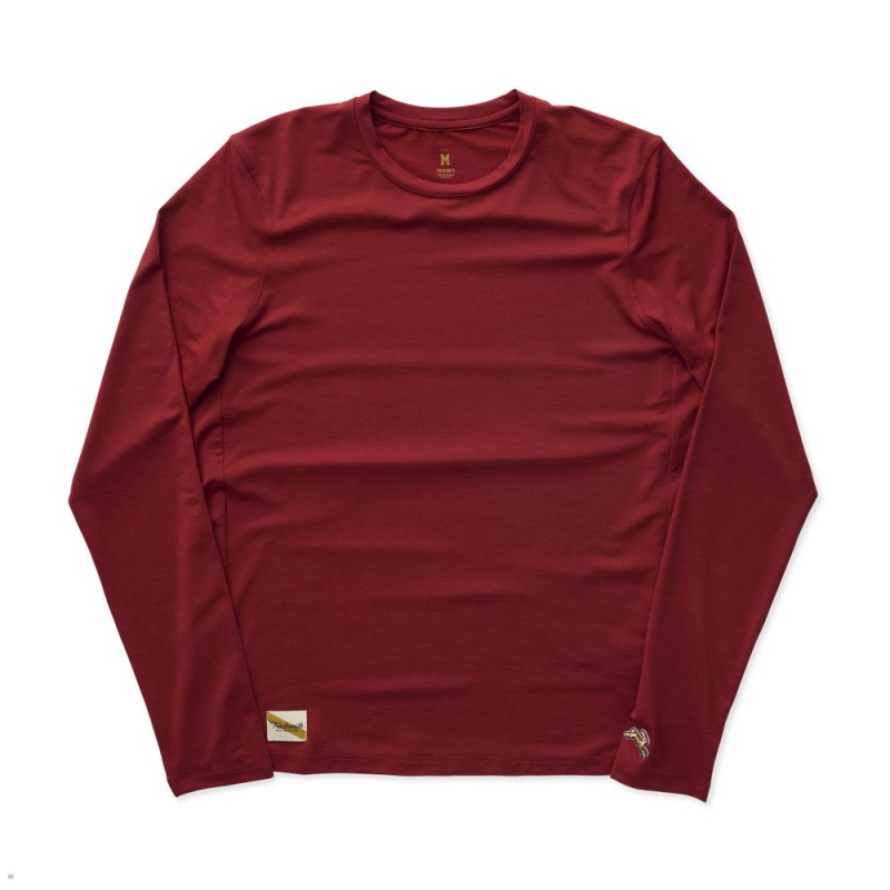 Tracksmith Session Long Sleeve Red USA | JIE-476328