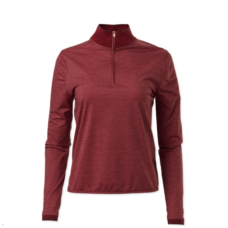 Tracksmith Session Quarter Zip Crimson USA | TKB-729846