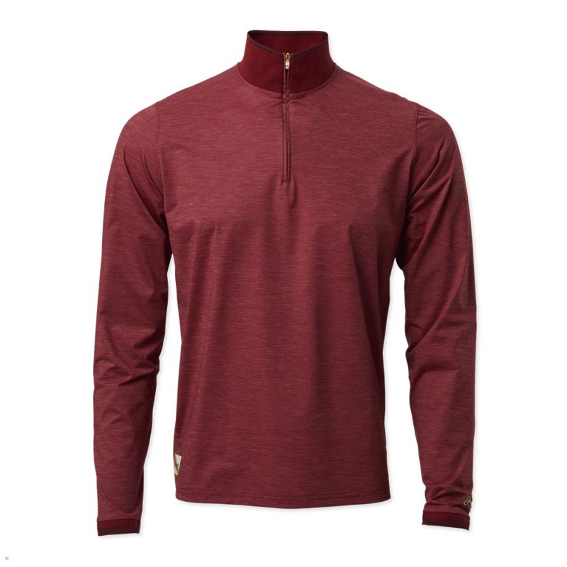 Tracksmith Session Quarter Zip Crimson USA | QTK-861370