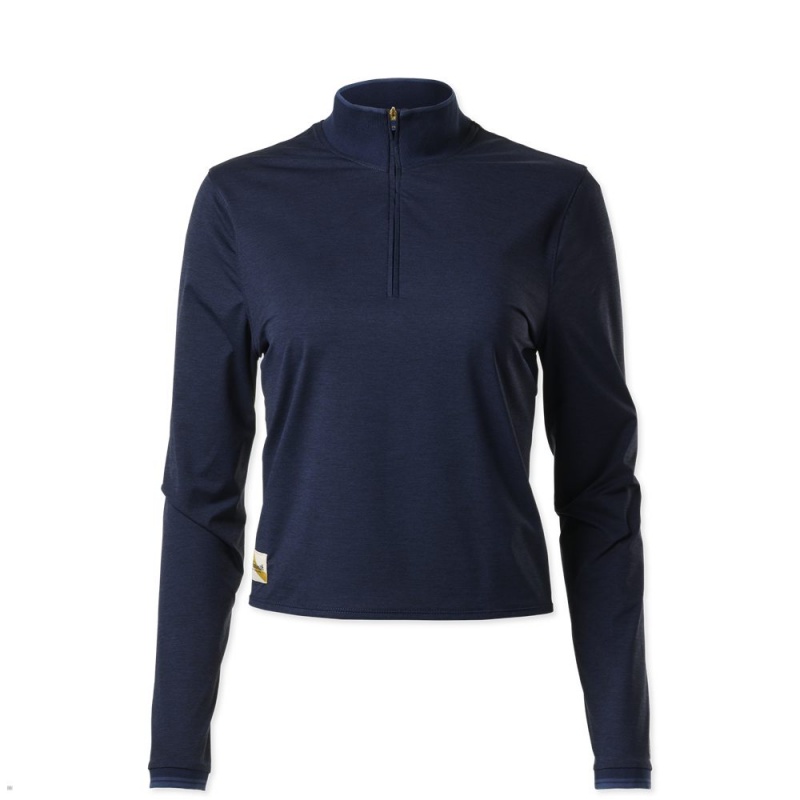 Tracksmith Session Quarter Zip Navy USA | QAZ-319570