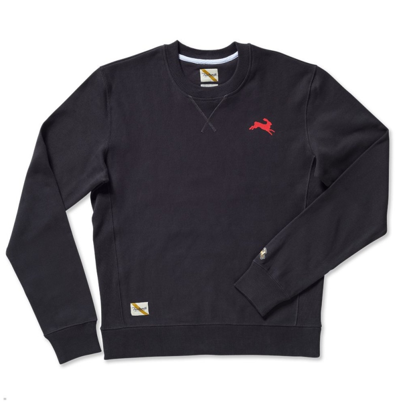 Tracksmith Trackhouse Crew Flocked Hare Black/Red USA | OXI-864503