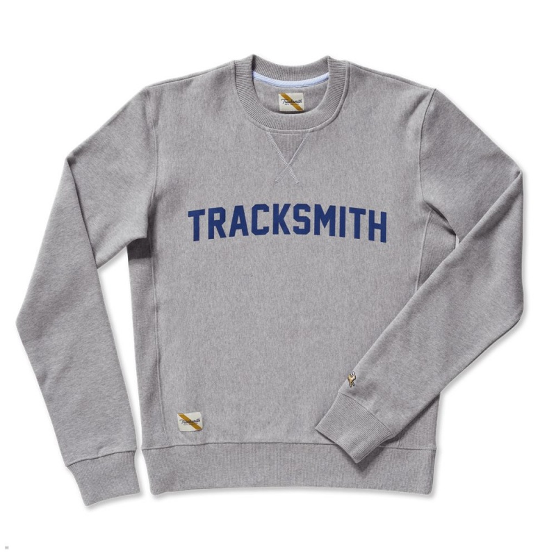 Tracksmith Trackhouse Crew Gray/Navy USA | MBT-309568