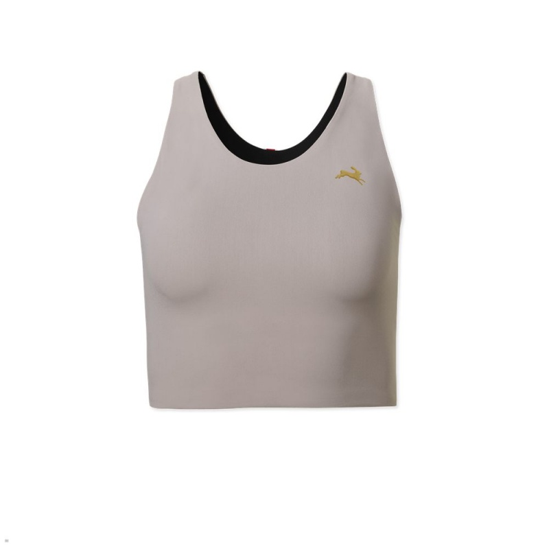 Tracksmith Turnover Crop Grey USA | KOJ-563087