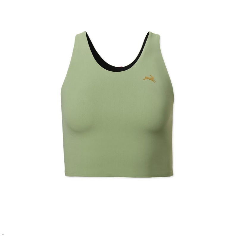 Tracksmith Turnover Crop Olive USA | ECH-541208