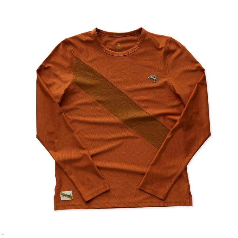 Tracksmith Van Cortlandt Long Sleeve Brick Red/Caramel USA | QWD-490765