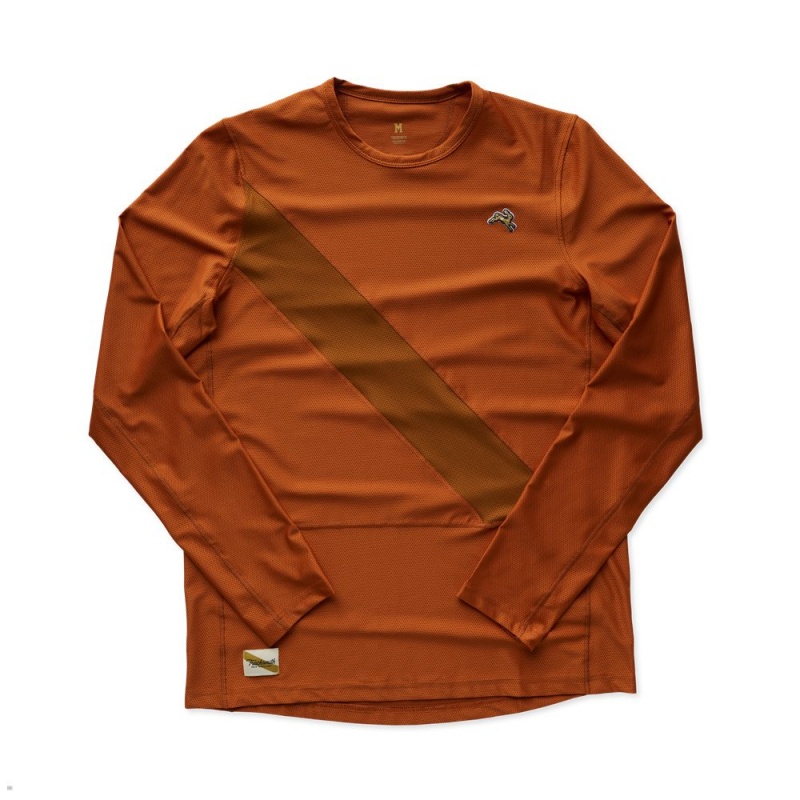 Tracksmith Van Cortlandt Long Sleeve Brick Red/Caramel USA | YPW-967432