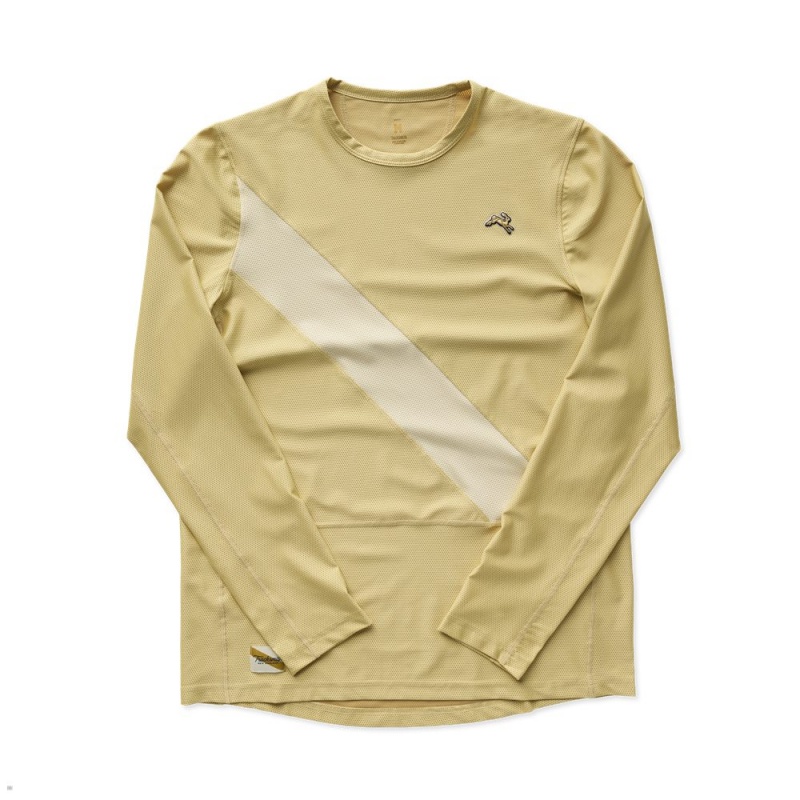 Tracksmith Van Cortlandt Long Sleeve Khaki/Putty USA | JNB-615982