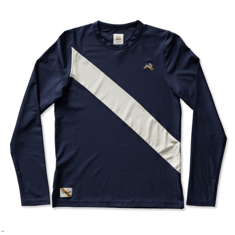 Tracksmith Van Cortlandt Long Sleeve Navy/Ivory USA | ABJ-926805