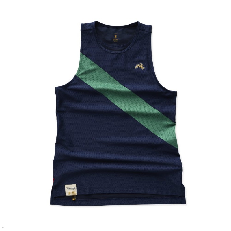 Tracksmith Van Cortlandt Navy/Green USA | KOS-189362