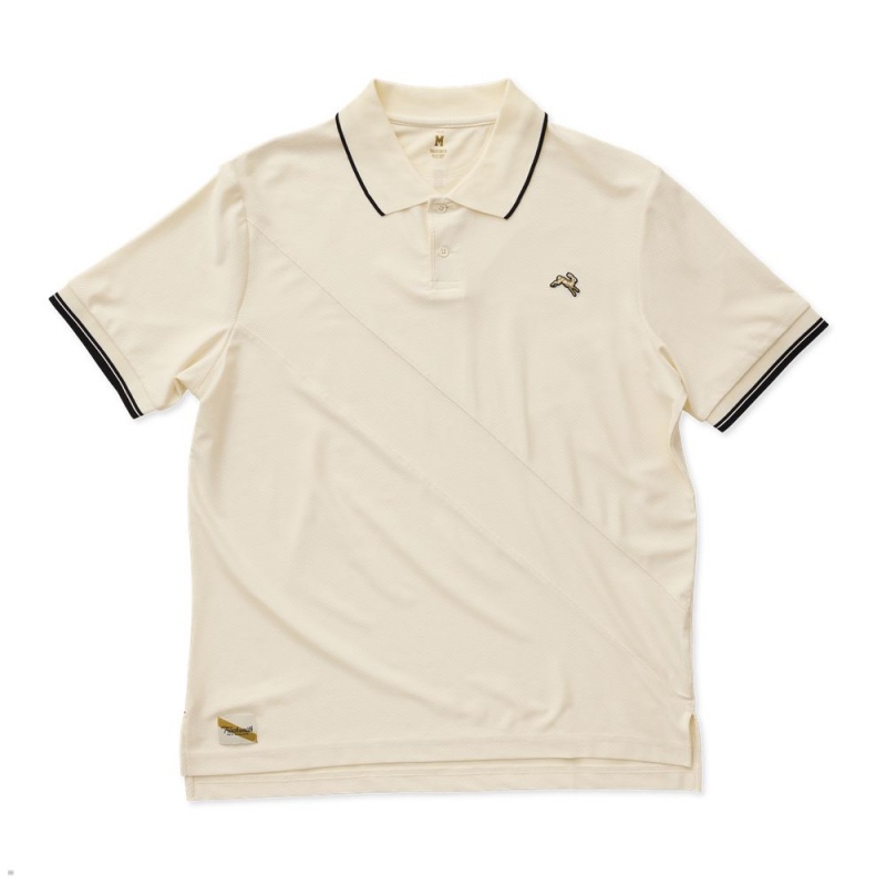 Tracksmith Van Cortlandt Polo Ivory/Black USA | VUT-379824